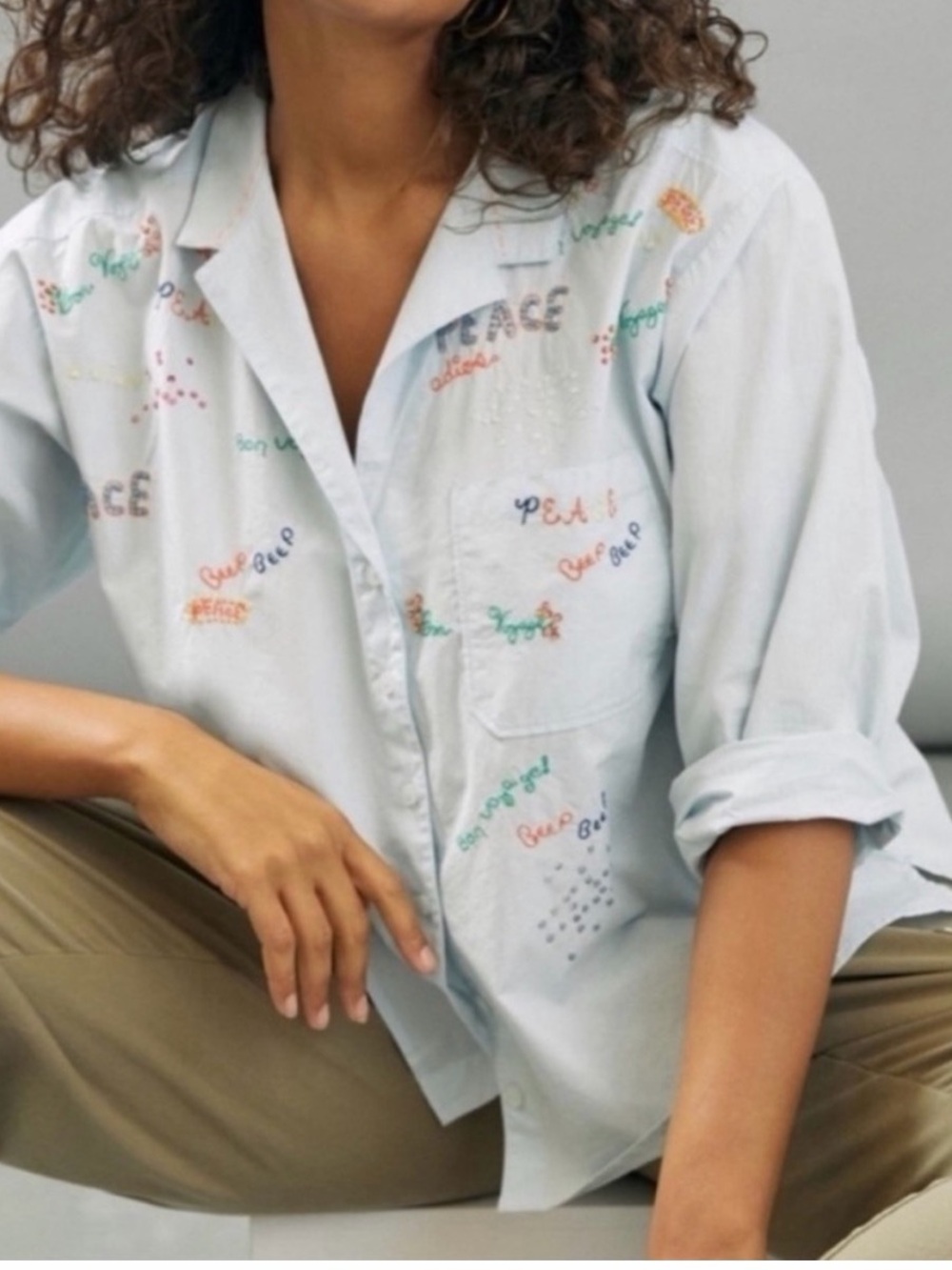 Maeve the Clarissa Bon Voyage Beaded Button-Down